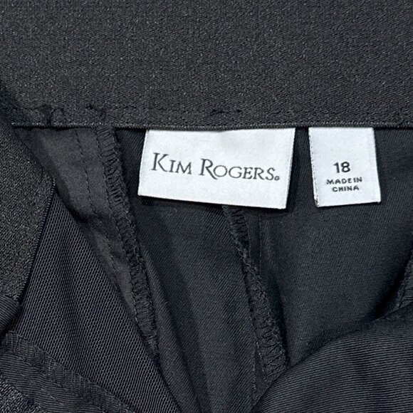 NWT Kim Rogers Black Curvy Straight Leg Sits At Waist Tummy Panel Pants Size 18 - Picture 6 of 15